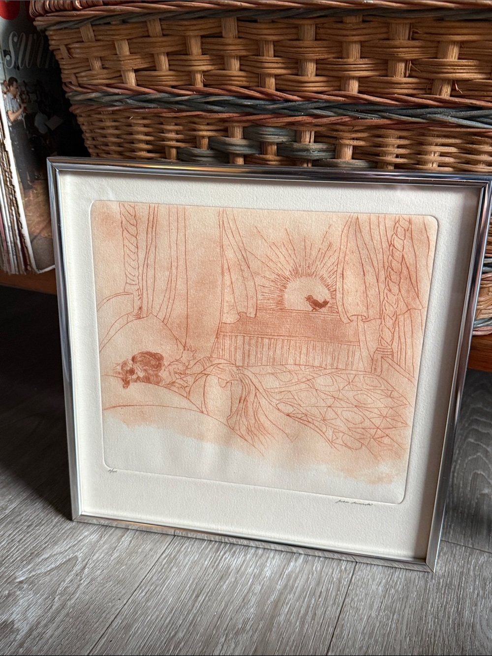 Vintage Juan Quevado Sunrise Bedroom Sketch Wall Art *Rare Find* - Picture 4 of 7